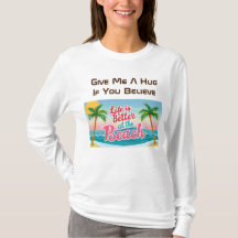 Life is Better At Beach Give Me Hug Black T-Shirt
