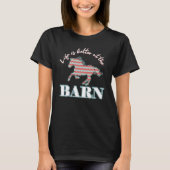 Life Is Better At The Barn- Southern Chevron Horse T-Shirt (Front)