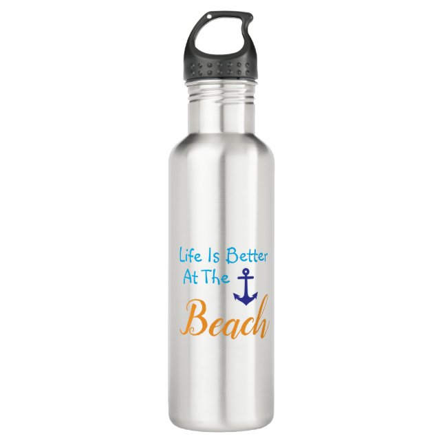 Life Is Better At The Beach 710 Ml Water Bottle (Front)