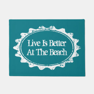 Life is better at the beach house doormat for home