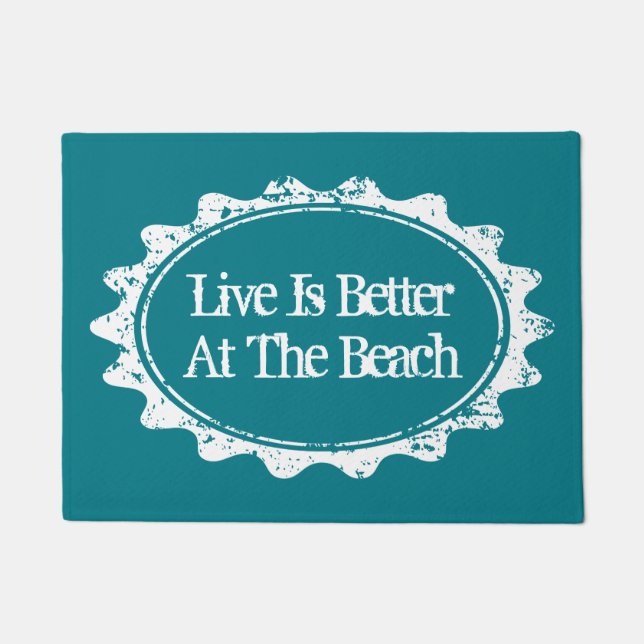 Life is better at the beach house doormat for home (Front)