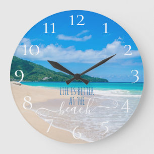 Life is Better at the Beach  Large Clock