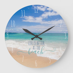 Life is Better at the Beach  Large Clock