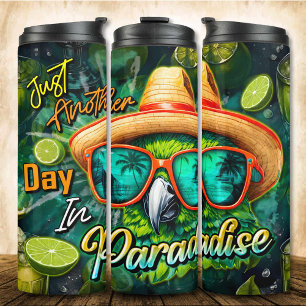 Life Is Better at the Beach Margarita Parrot Thermal Tumbler