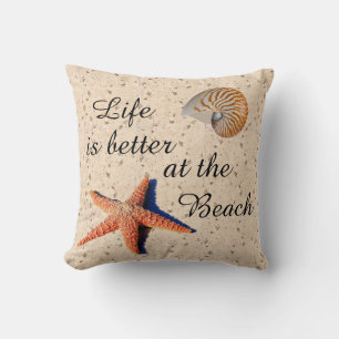 Life is better at the beach pillow