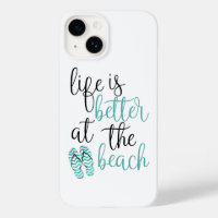 Life Is Better At The Beach Quote With Flip Flops