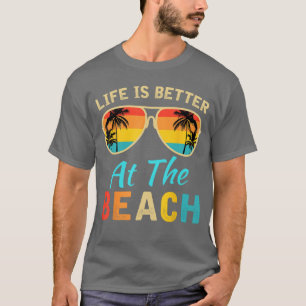 Life Is Better at The Beach Retro Palm Trees Summe T-Shirt