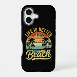 Life is Better At The Beach Retro Summer Vacation iPhone 16 Case