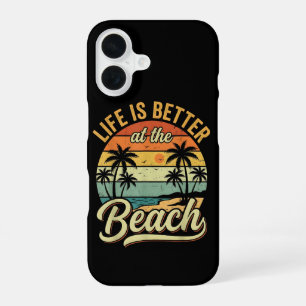 Life is Better At The Beach Retro Summer Vacation iPhone 16 Case