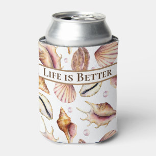 Life is Better at the Beach / Sea Shells Can Cooler