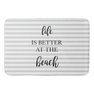 Life is Better at the Beach Stripe Bath Mat