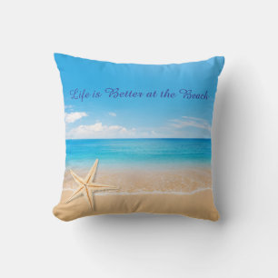 Life is Better at the Beach Throw Pillow, Personal Pillow