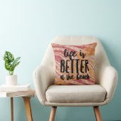 Life is Better at the Beach Tropical  Throw Pillow (Chair)