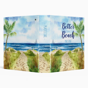 Life is Better at the Beach Watercolor Monogram Binder