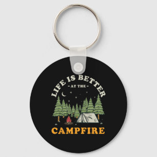 Life Is Better At The Campfire Funny Camper Camp C Keychain