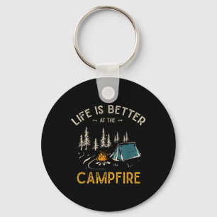 Life Is Better At The Campfire Funny Camper Camp C Keychain
