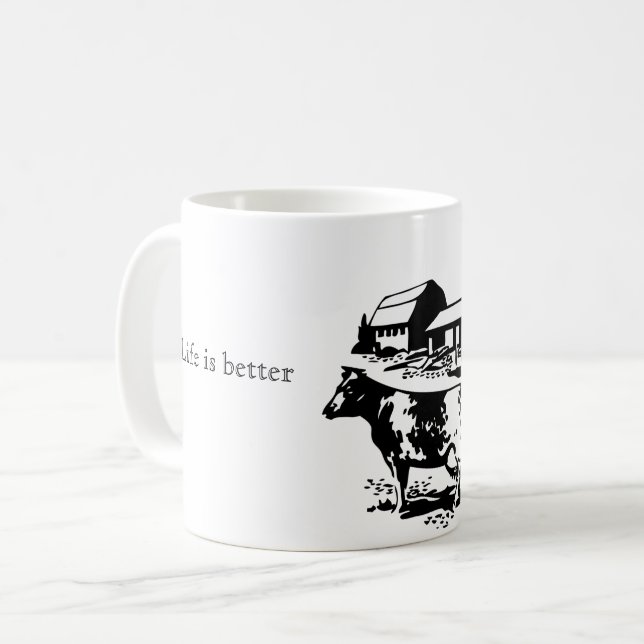 Life is better at the farm coffee mug (Front Left)