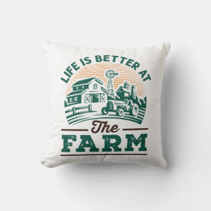 Life Is Better At The Farm Throw Pillow