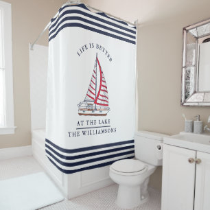 Life is Better at the Lake Coastal White Blue Red