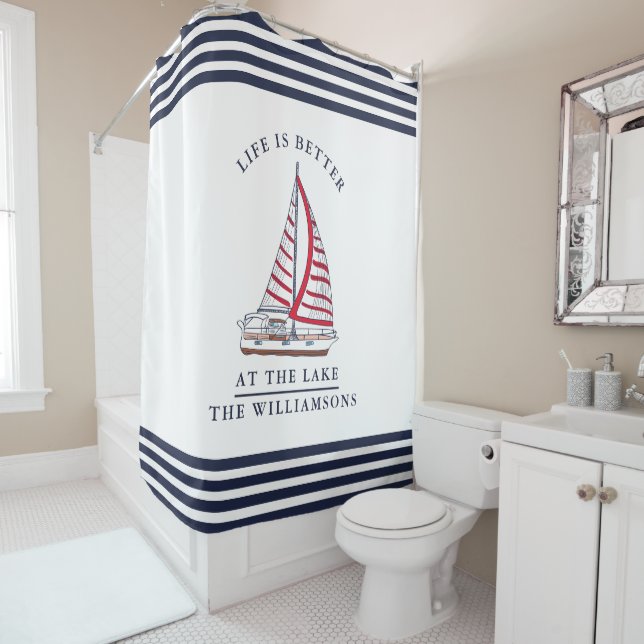 Life is Better at the Lake Coastal White Blue Red (In Situ)