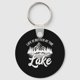 Life Is Better At The Lake Funny Fishing Boat Outd Keychain