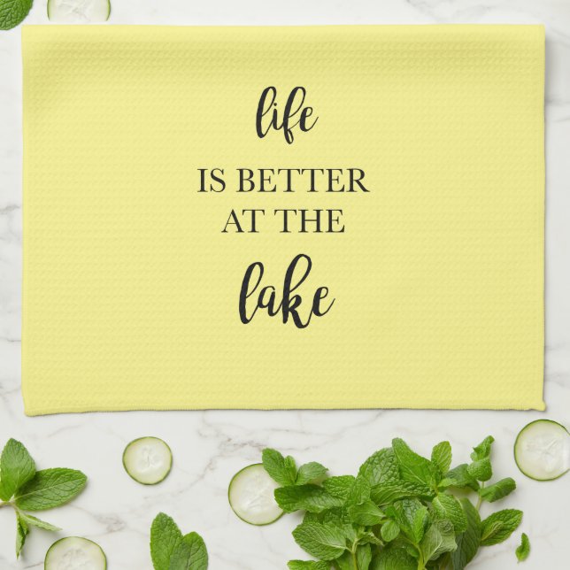 Life is Better at the Lake Kitchen Kitchen Towel (Folded)