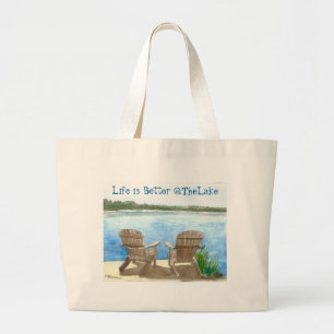 Life is Better at the Lake Large Tote Bag
