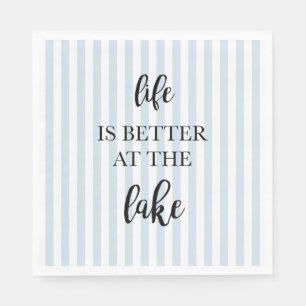 Life is Better at the Lake Nautical Stripe Napkin