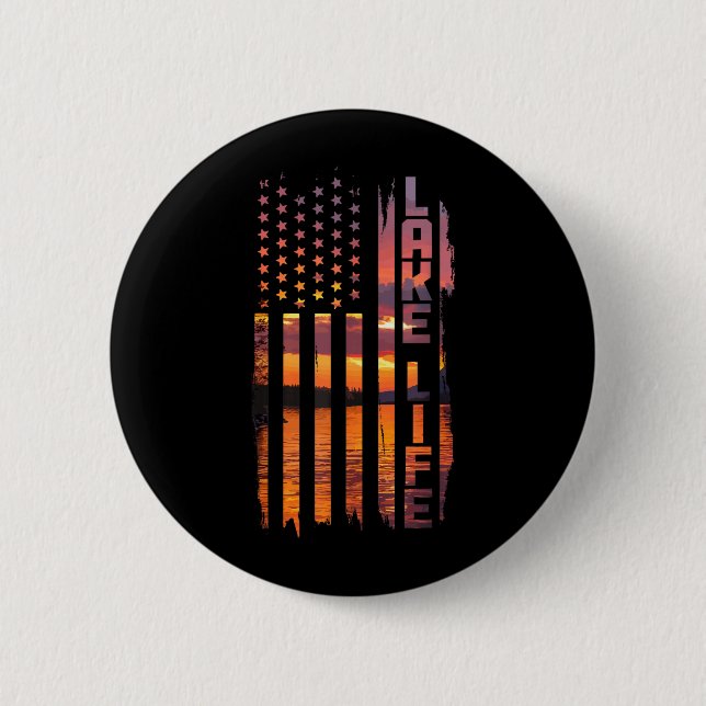 Life Is Better At The Lake ntoon Boating 2 Inch Round Button (Front)