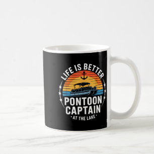 Life Is Better At The Lake ntoon Captain Boating Coffee Mug