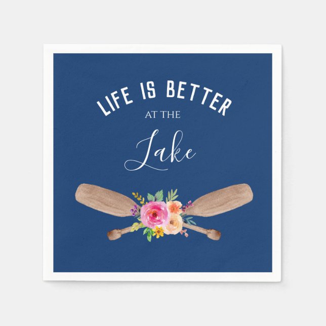 Life Is Better At The Lake Rustic Chic Napkin (Front)