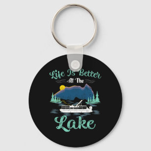 Life Is Better At The Lake Summer Vacation Boating Keychain