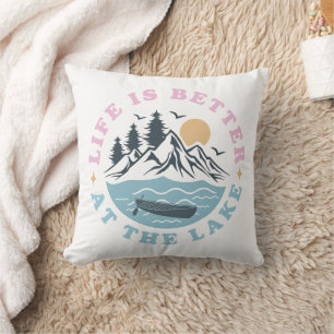Life Is Better at The Lake Throw Pillow