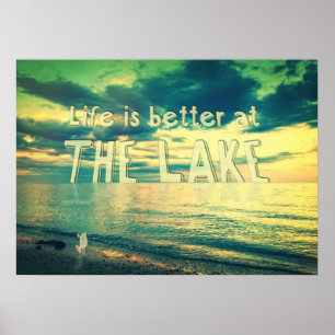 Life Is Better at the Lake Tiny Bird Poster