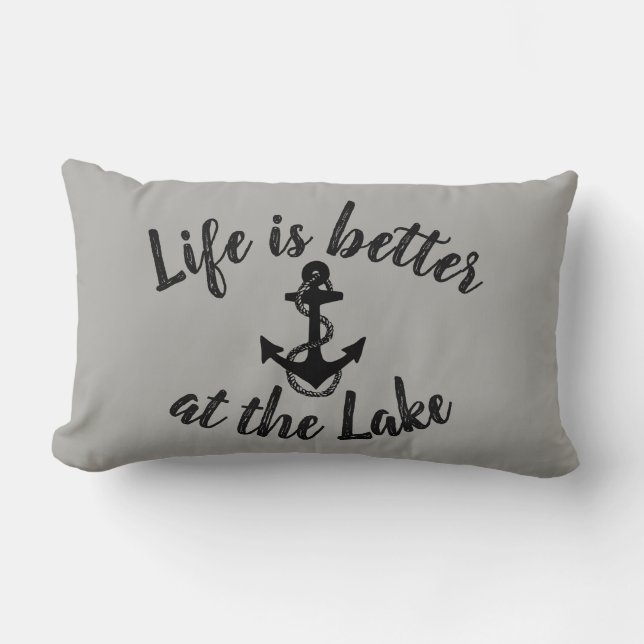 LIFE IS BETTER AT THE LAKE two-sided | Lumbar Pillow (Front)