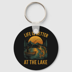 Life Is Better At The Lake – Vintage Fishing Natur Keychain