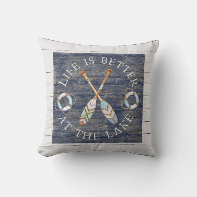 Life Is Better At The LakeThrow Pillow (Front)