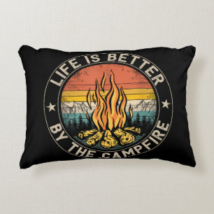 Life is Better By The Campfire Camping Campfire Accent Pillow
