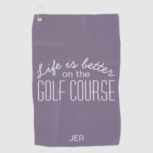 Life is Better Golf Quote Purple   Sports Player Towel