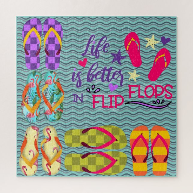 Life is Better in Flip Flops Jigsaw Puzzle (Vertical)