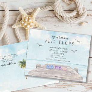 Life Is Better In Flip Flops Moving Announcement Postcard