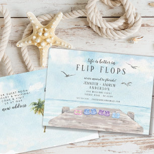 Life Is Better In Flip Flops Moving Announcement Postcard