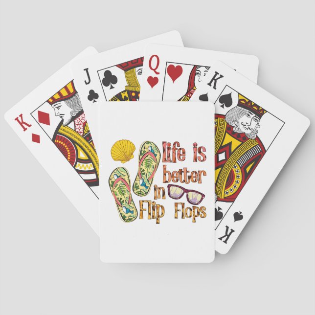 Life is Better in Flip Flops | Summer Vibes Playing Cards (Back)