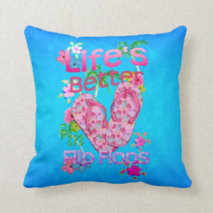 Life Is Better In Flip Flops Throw Pillow