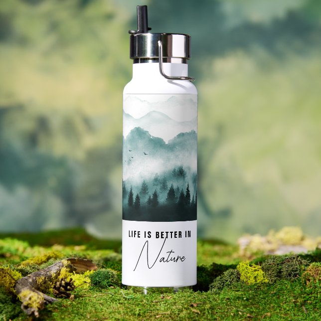 Life Is Better In Nature Photo Customize Water Bottle (Outdoor)