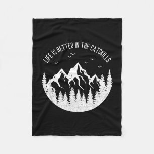 Life is better in the catskills new york travel fleece blanket