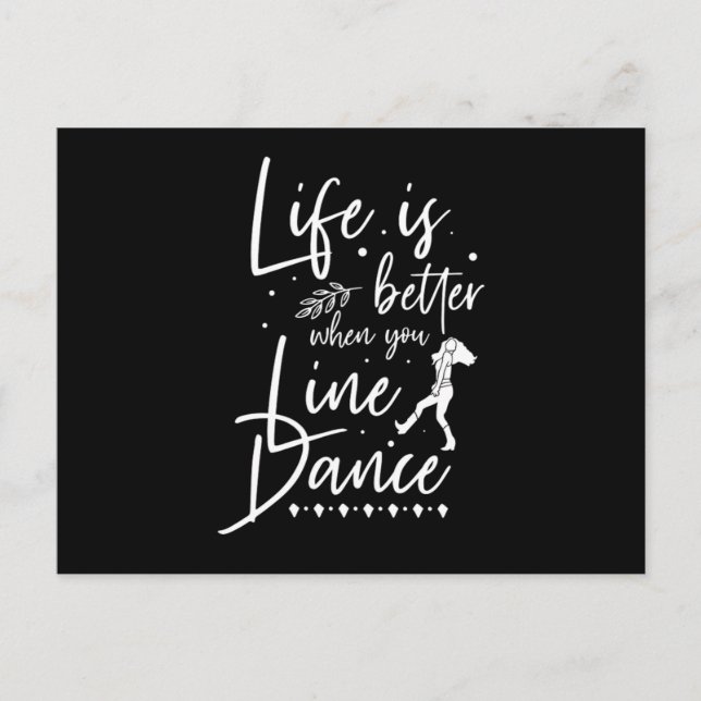 Life Is Better Line Dance Line Dancing Country Gif Postcard (Front)
