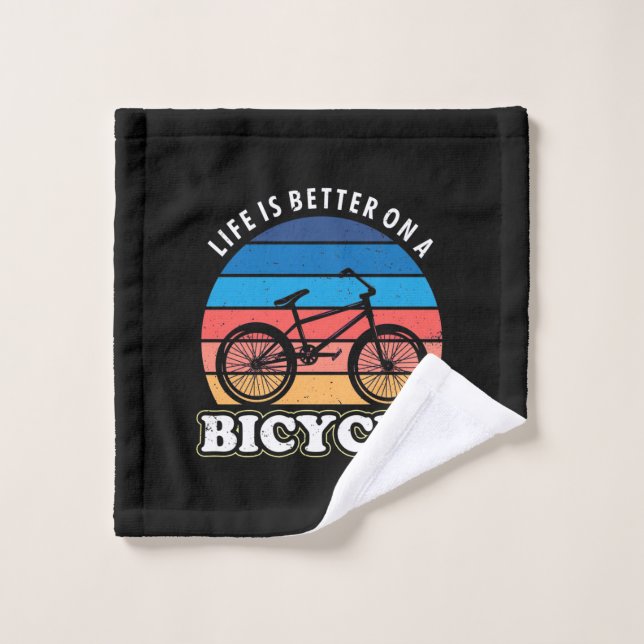 Life Is Better On A Bicycle Wash Cloth (Wash Cloth)