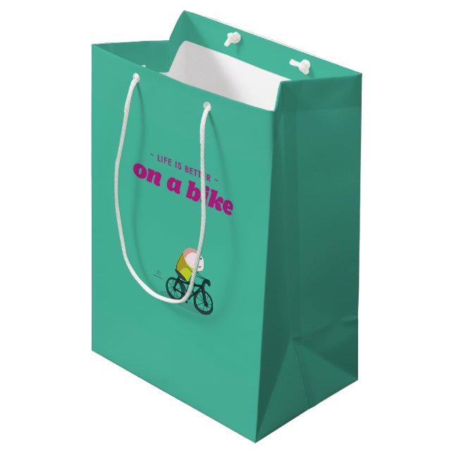 Life is better on a bike - gift bag (medium) (Front Angled)