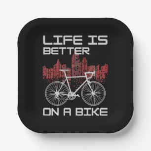 Life is Better on a Bike Paper Plate